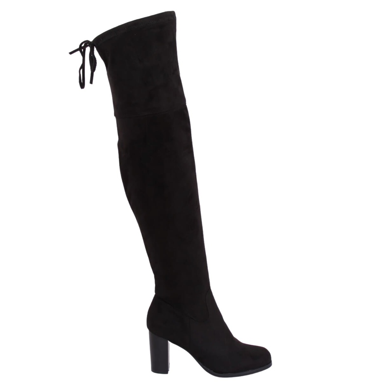 Black high-heeled boots PE161P Black