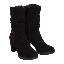 Black high-heeled boots 7597-GG Black