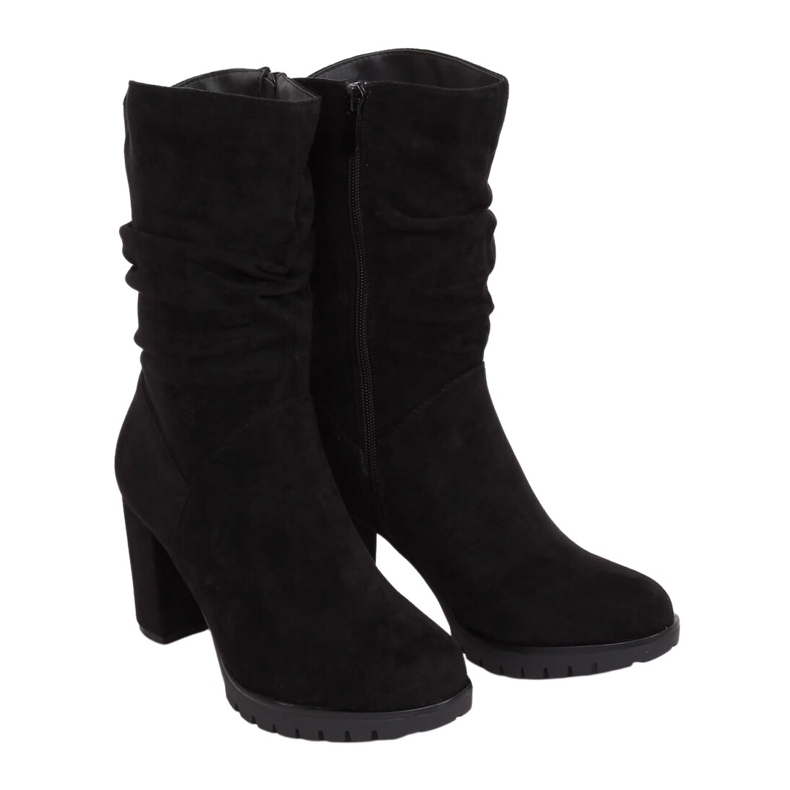 Black high-heeled boots 7597-GG Black