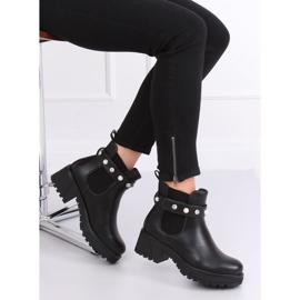 Black Chelsea boots with thick soles 8039-GA Black