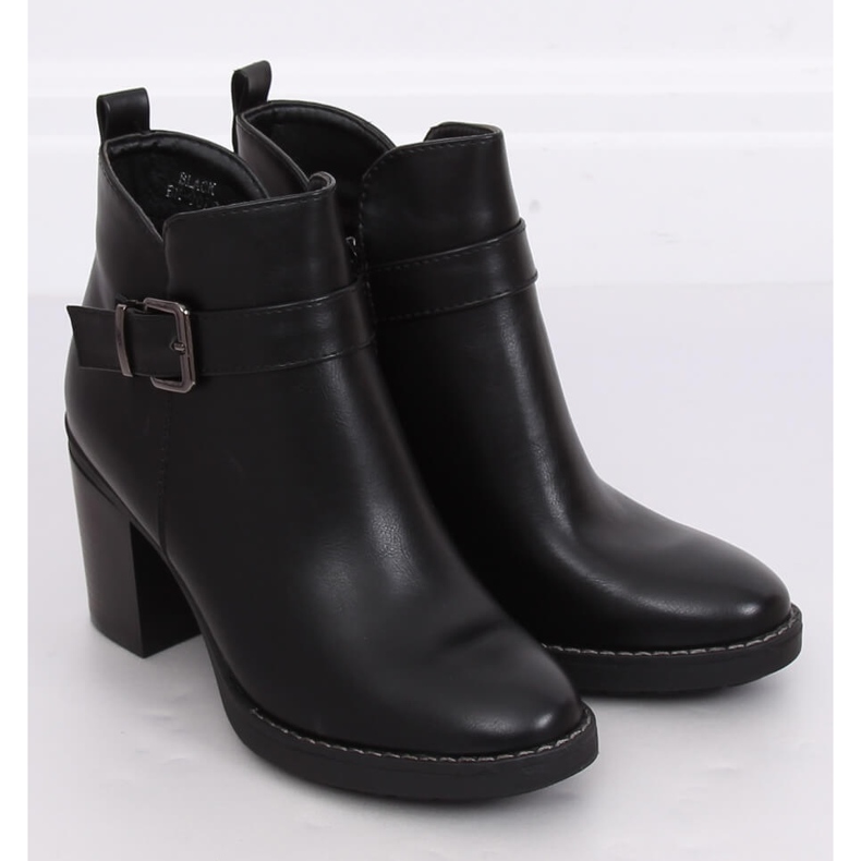 Black wide-heeled boots BM-9078 Black