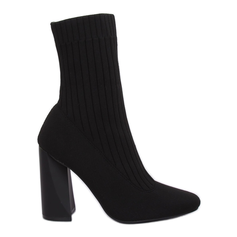 Black X8037 Black sock boots yellow