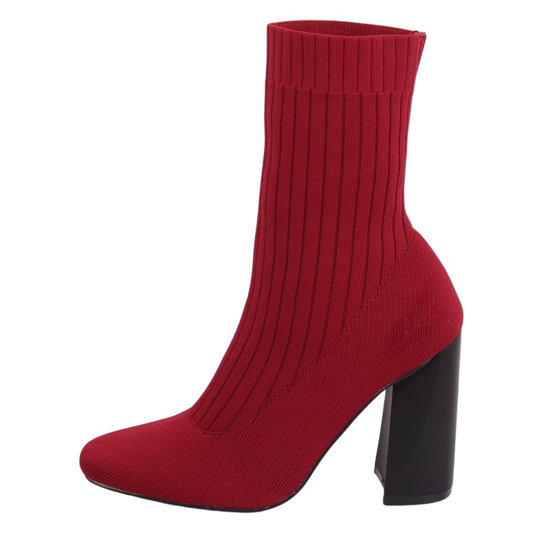 X8037 Wine Red sock booties