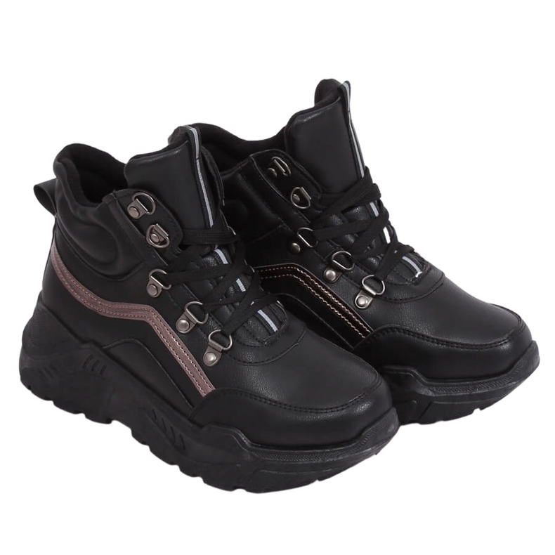 Black high-ankle sports shoes B0012-SP Black Black high-ankle sports shoes B0012-SP Black