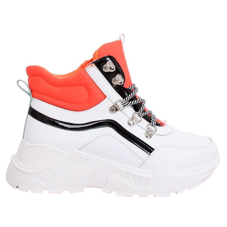 Orange and white high-ankle sports shoes RB-3348 WHITE / ORANGE Orange and white high-ankle sports shoes RB-3348 WHITE / ORANGE