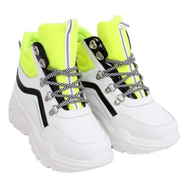 White and yellow high-ankle sports shoes RB-3348 WHITE / YELLOW