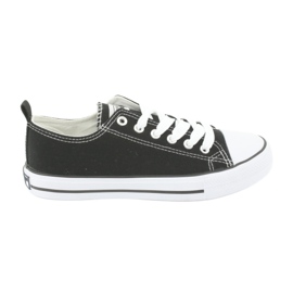 American Club Women's tied LH08 black and white sneakers