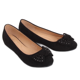 Black wedge ballerinas FM217-13 Black