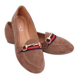 Women's beige loafers B2027 Khaki
