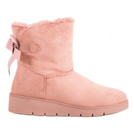 SHELOVET Pink Mukluki On The Platform