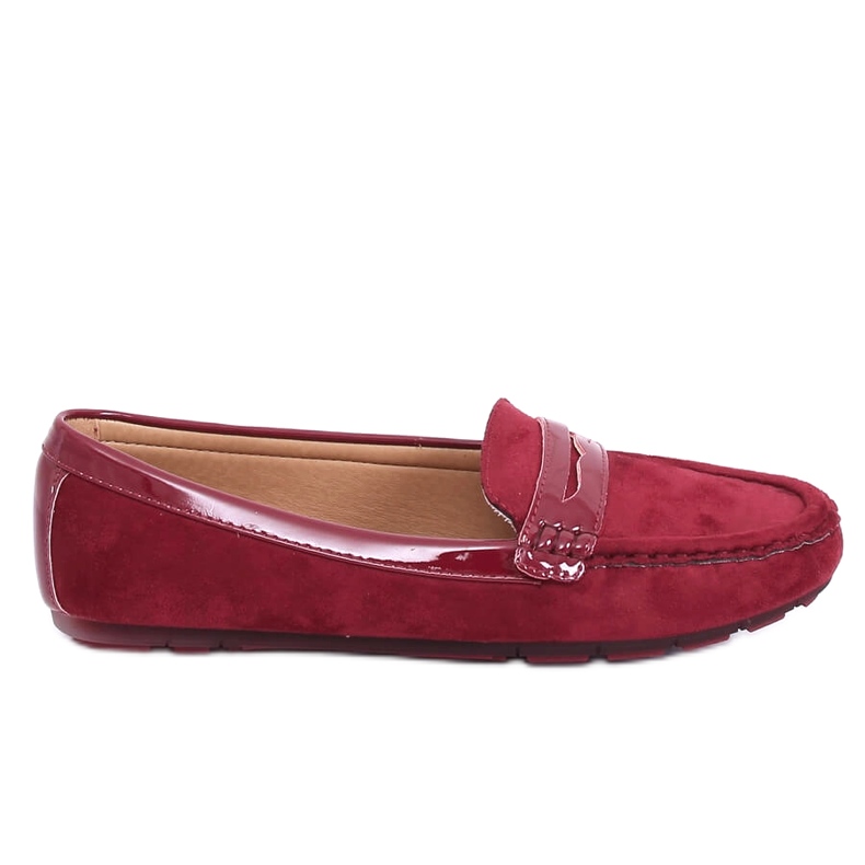 Women's burgundy loafers FM2958-3 Wine red