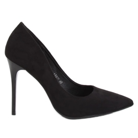 Pumps on a black suede LE07P Black Ii Species