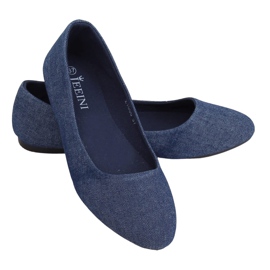 Smooth navy blue ballerinas Z1005 Navy