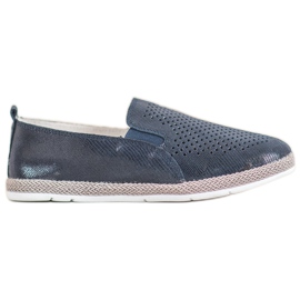Goodin Openwork Leather Espadrilles blue