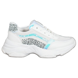 SHELOVET Sneakers With Holo Effect white
