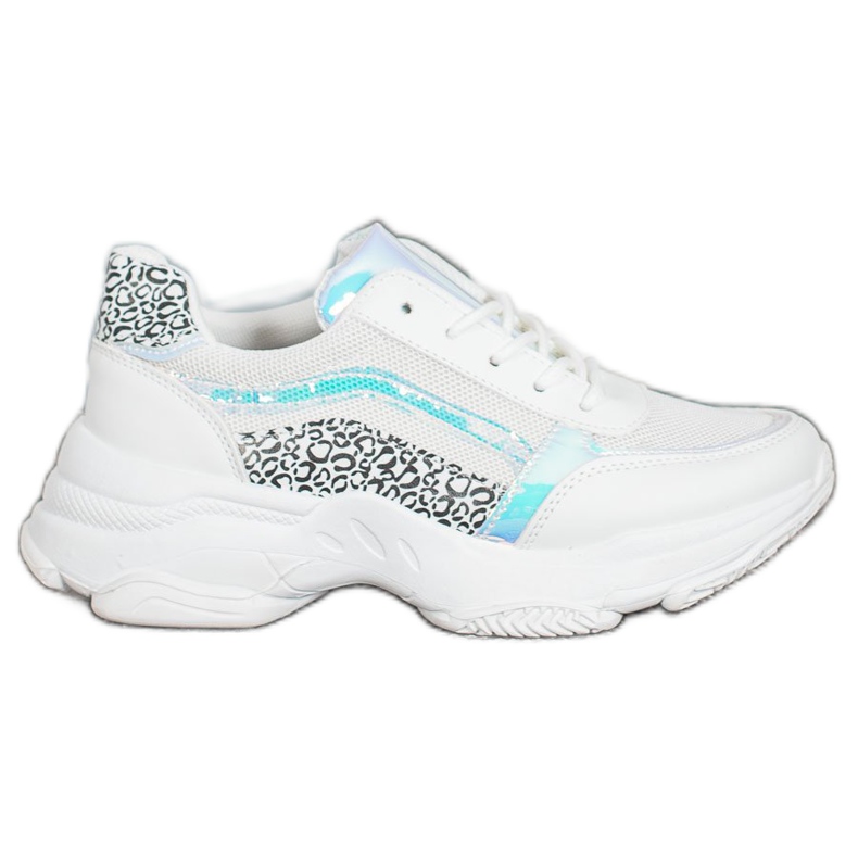 SHELOVET Sneakers With Holo Effect white