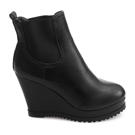 Wedges 9298 Black Boots On Wedge
