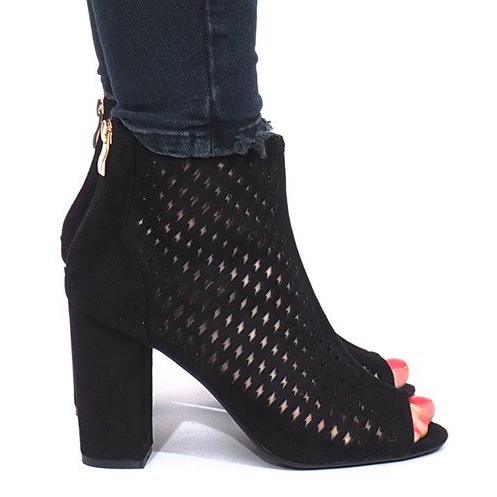 Black openwork boots from Suzanne