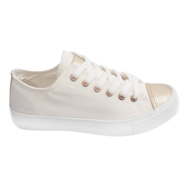 White women's sneakers TL13 yellow White women's sneakers TL13 yellow