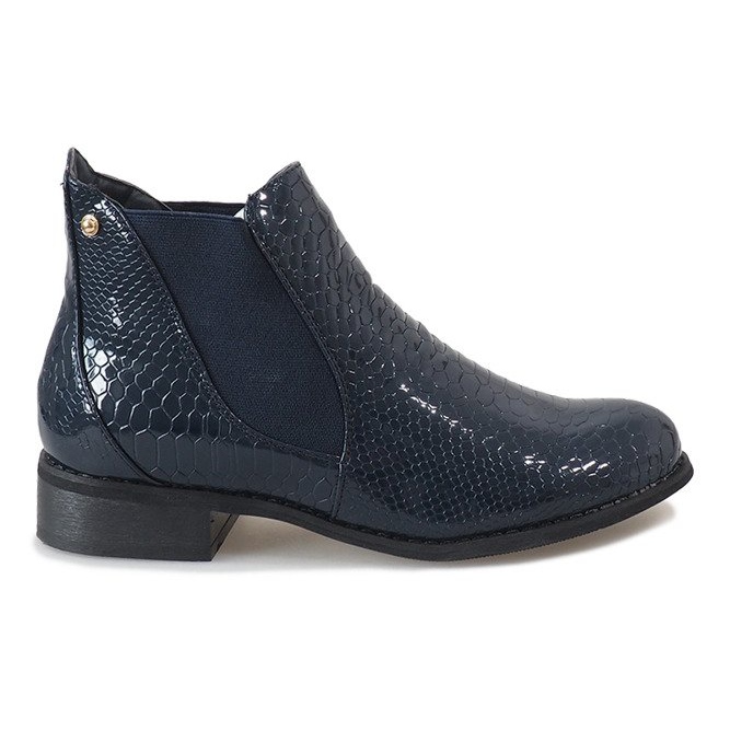Elegant navy blue boots 1602