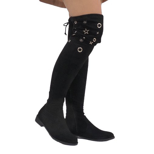 Black suede boots 88-227