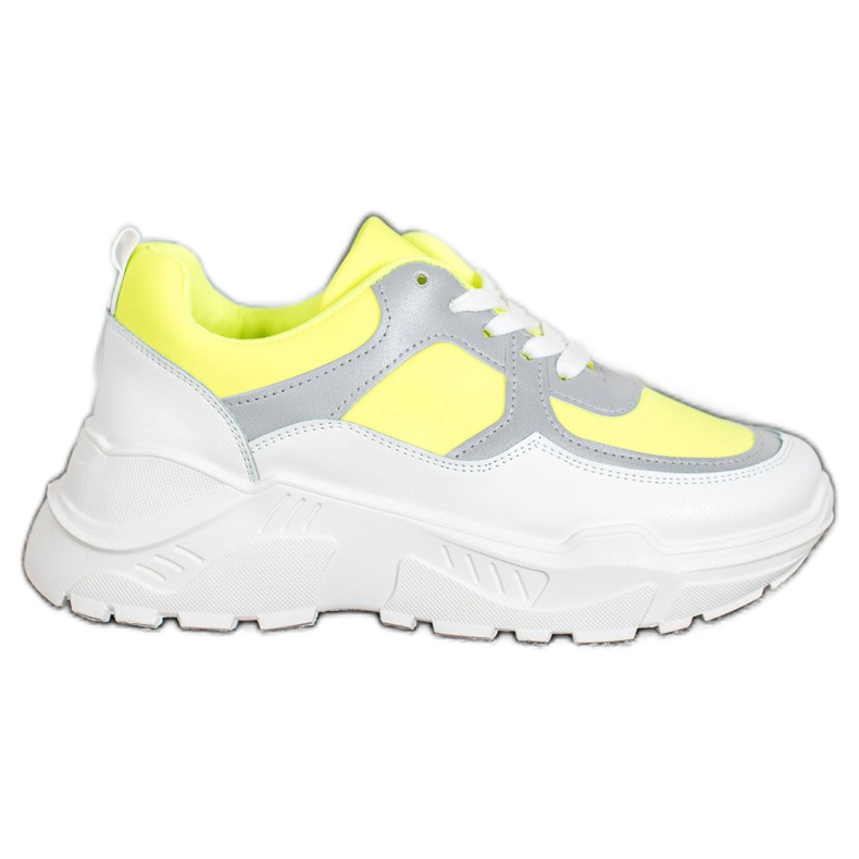SHELOVET Stylish Sneakers white yellow SHELOVET Stylish Sneakers white yellow