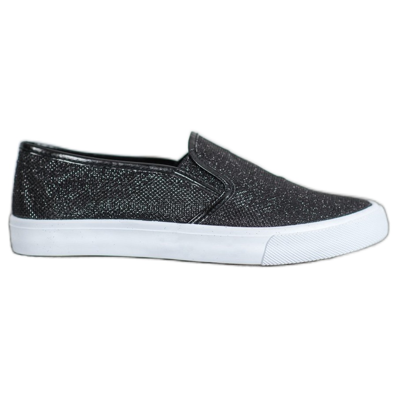 SHELOVET Slip On Sneakers With Glitter black