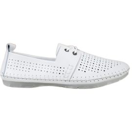 VINCEZA leather sneakers white