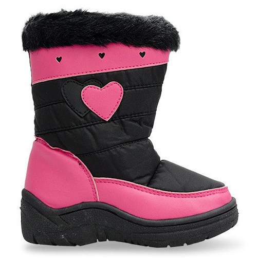Children's warm snow boots DF86 Black pink