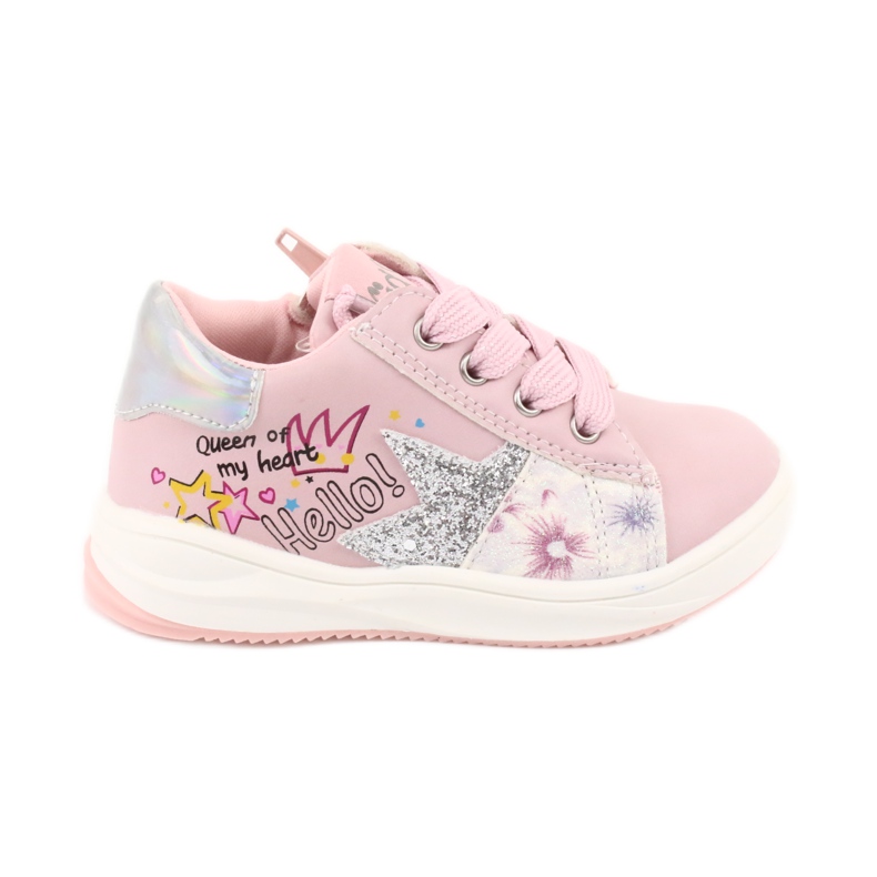 American Club GC15 star sports shoes for girls pink grey