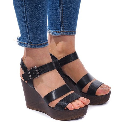 Wedge Sandals H244 Black