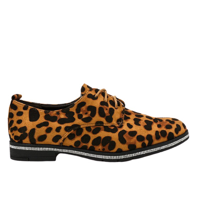 Black jazz shoes, chamois leopard C-7222 multicolored