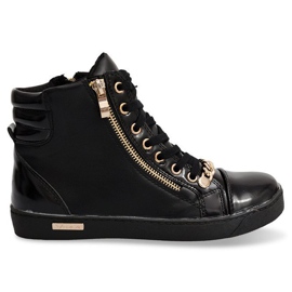 High-top Sneakers With Zipper Y406 Black High-top Sneakers With Zipper Y406 Black