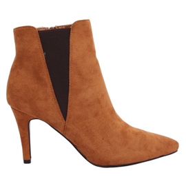 Chelsea boots on a stiletto heel camel TX-1852 Camel brown Chelsea boots on a stiletto heel camel TX-1852 Camel brown