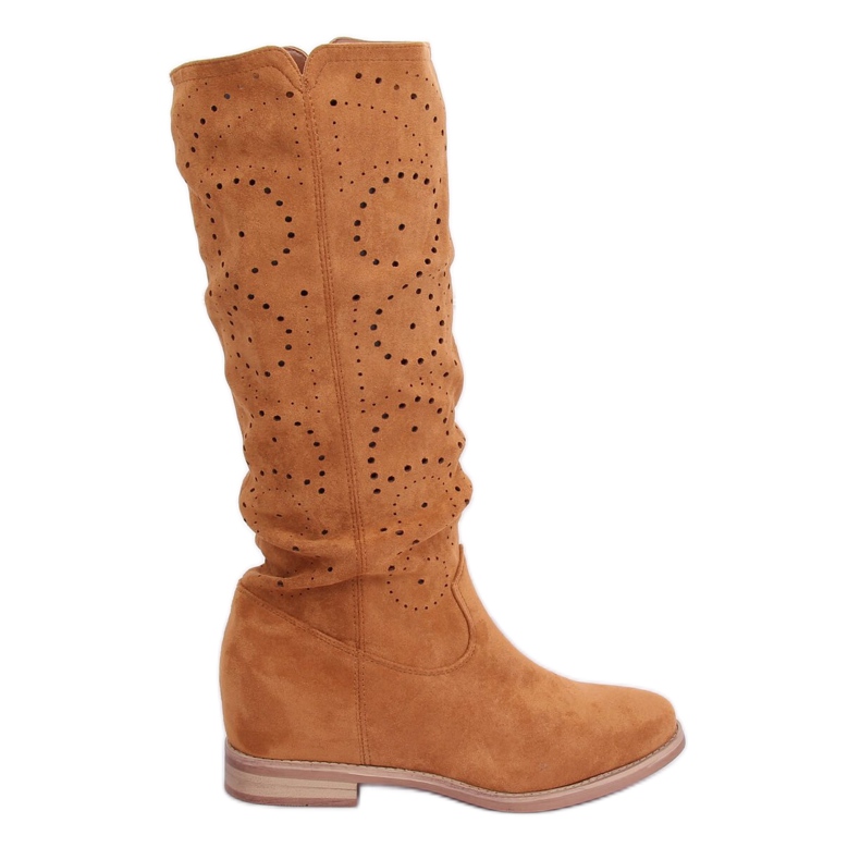 Camel NC1015 openwork wedge boots Camel brown