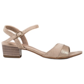 Goodin Comfortable low-heeled sandals brown