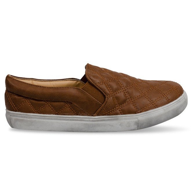 Quilted Slip On Slip On 9033 Camel brown