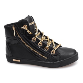 High-top Sneakers With Zipper Y405 Black High-top Sneakers With Zipper Y405 Black