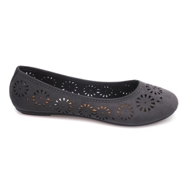 Openwork Ballerinas A009 Gray grey Openwork Ballerinas A009 Gray grey