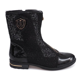 Openwork Boots Zippered X362 Black