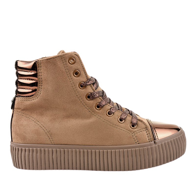 Beige sneakers on the women's platform TL-53