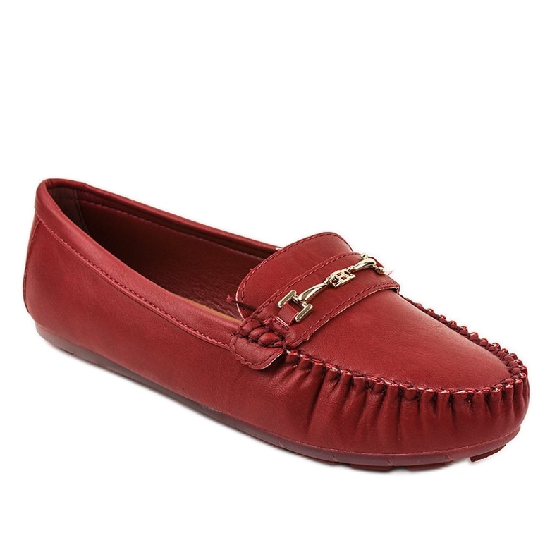 Red eco-leather ballerina loafers FM3102A