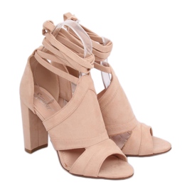 Sandals tied on the ankle beige NS112P Beige
