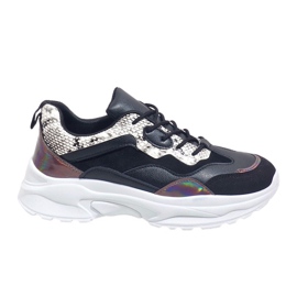 Black YL-18 sports shoes multicolored