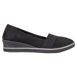 SHELOVET Black Ballerina On Wedge SHELOVET Black Ballerina On Wedge