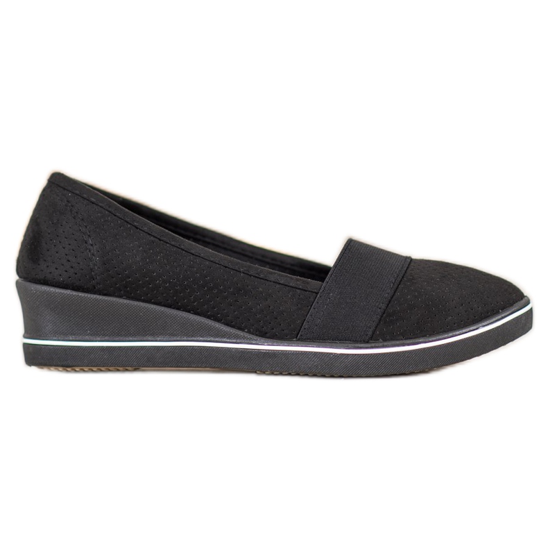 SHELOVET Black Ballerina On Wedge