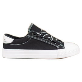 SHELOVET Comfortable Textile Sneakers black