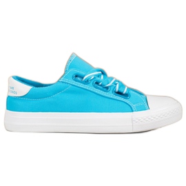 SHELOVET Comfortable Textile Sneakers blue