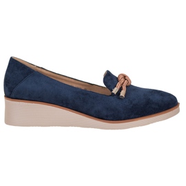 Navy blue Lords on the VINCEZA wedge