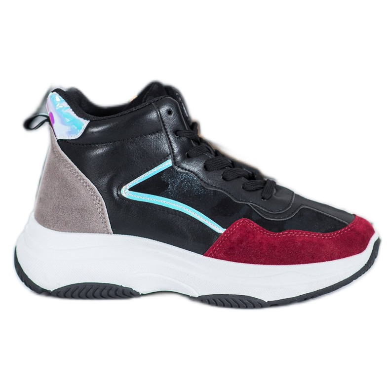 Ideal Shoes High Boots On The Platform black multicolored